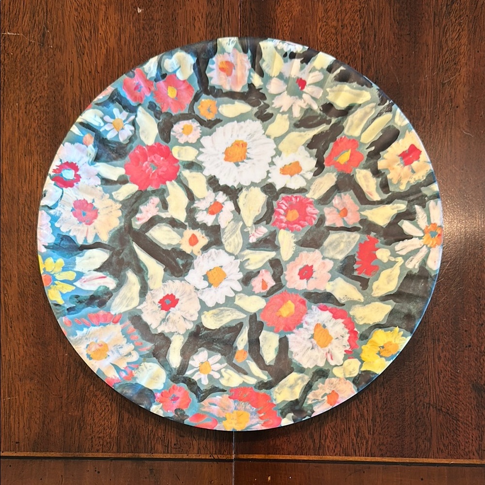 180 degrees melamine Floral Decorative “fake” paper plate